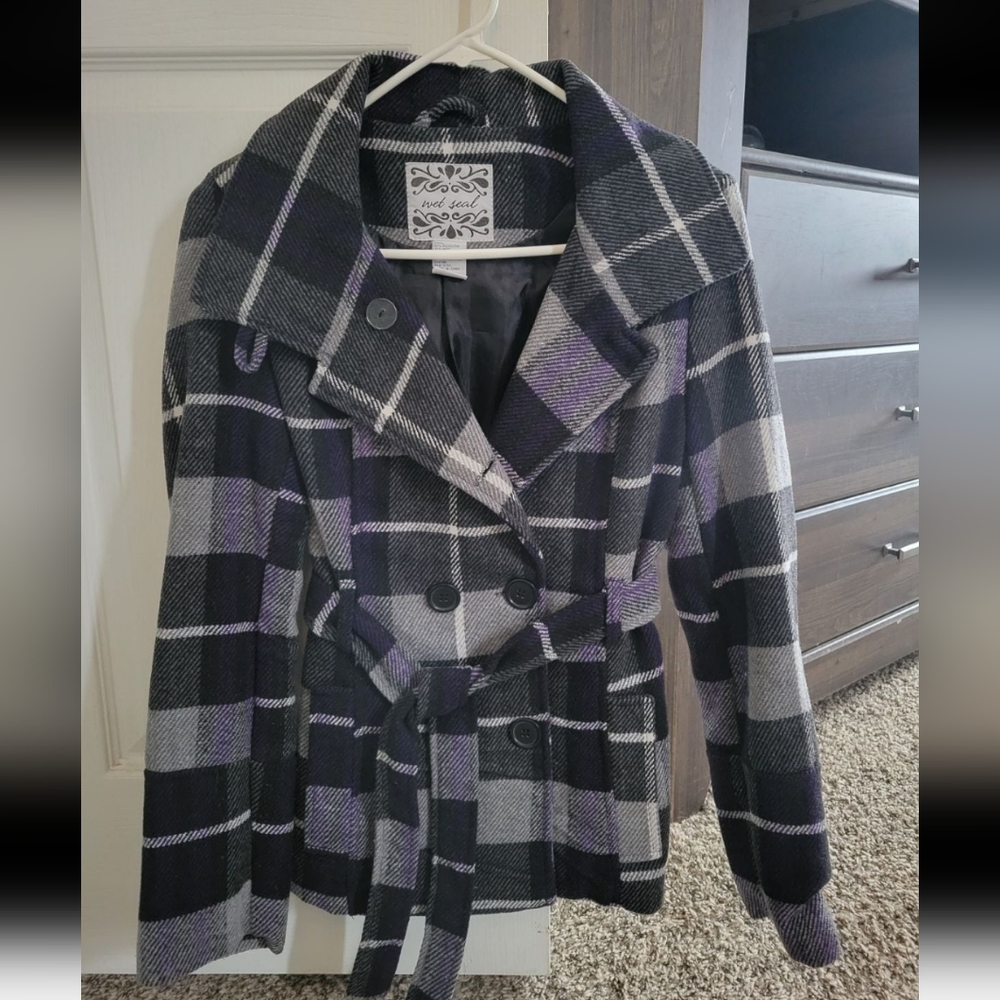 Women's Checkered Winter Coat